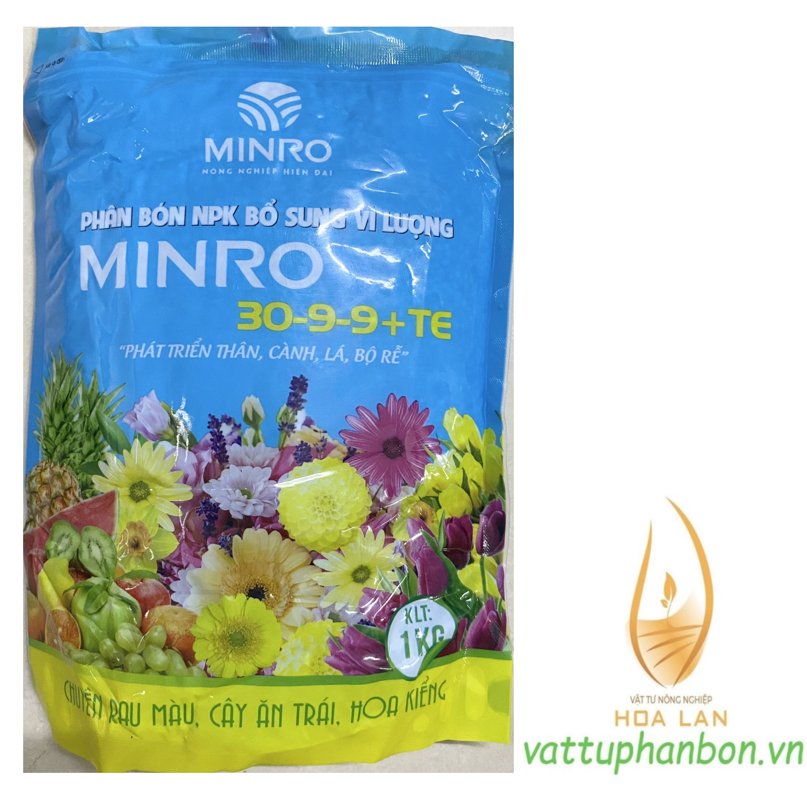 Minro phân bón npk bổ sung vi lượng 30-9-9+te phát triển thân, cành, lá, rễ - #323a# 1kg