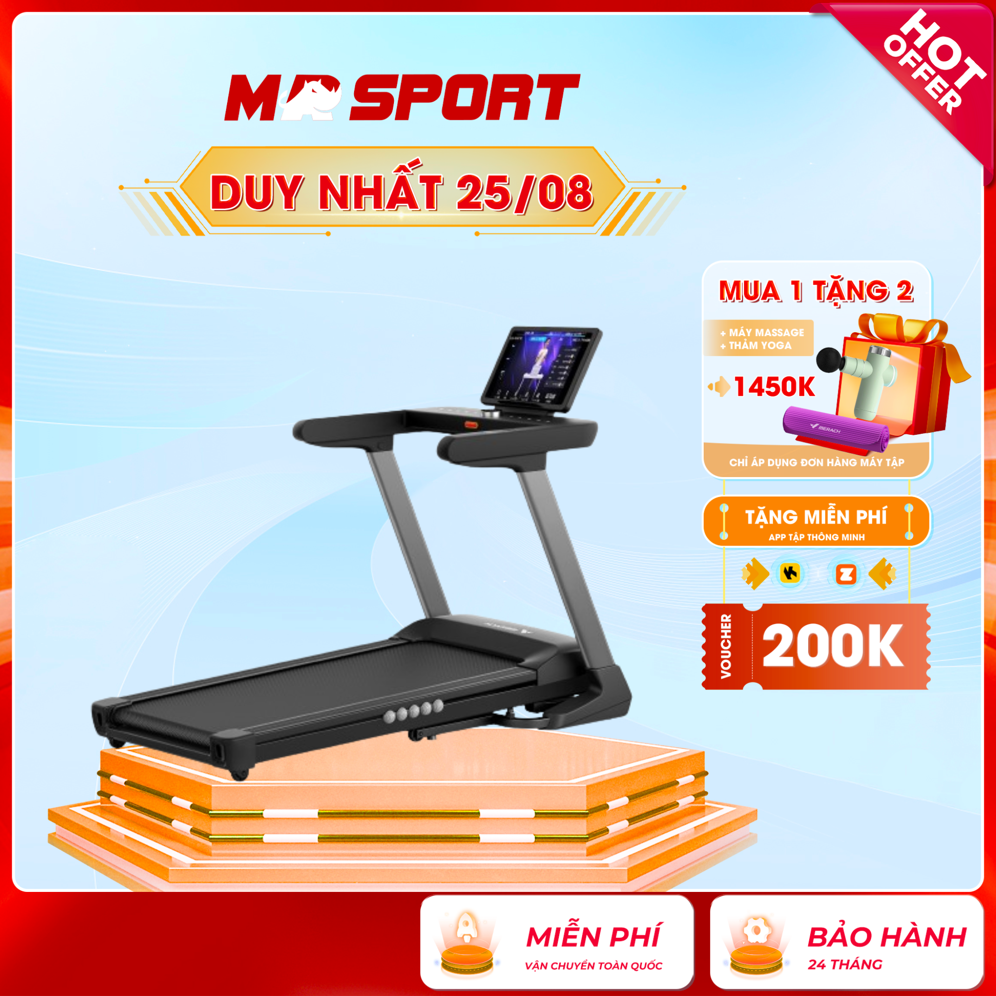 Máy chạy bộ tại nhà thông minh merach x1 cao cấp gấp gọn tiện lợi kết nối app tập luyện chuyên nghiệp