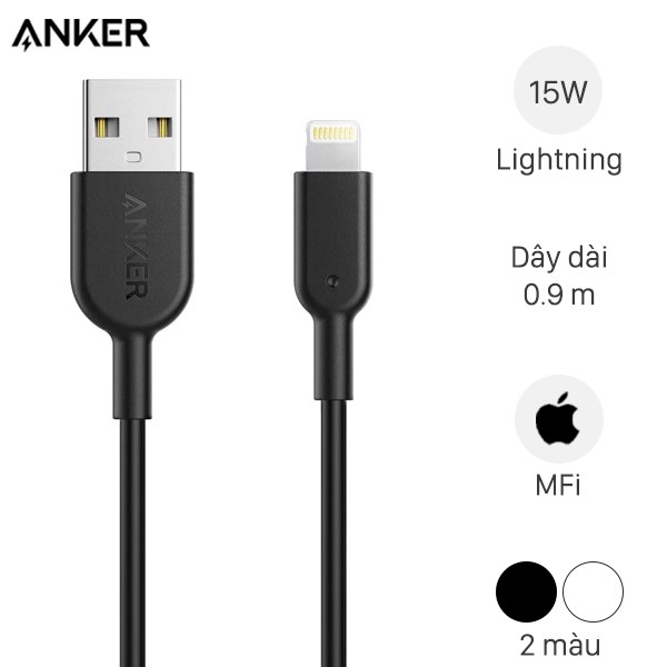 Cáp Lightning MFI 0.9m Anker Powerline II A8432 ( Like New )