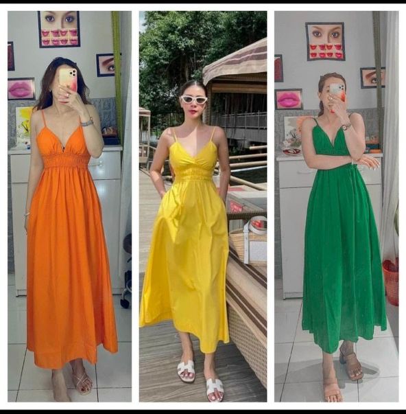 Đầm hai dây có mot ngực maxi dài xòe nhẹ siêu xinh m53