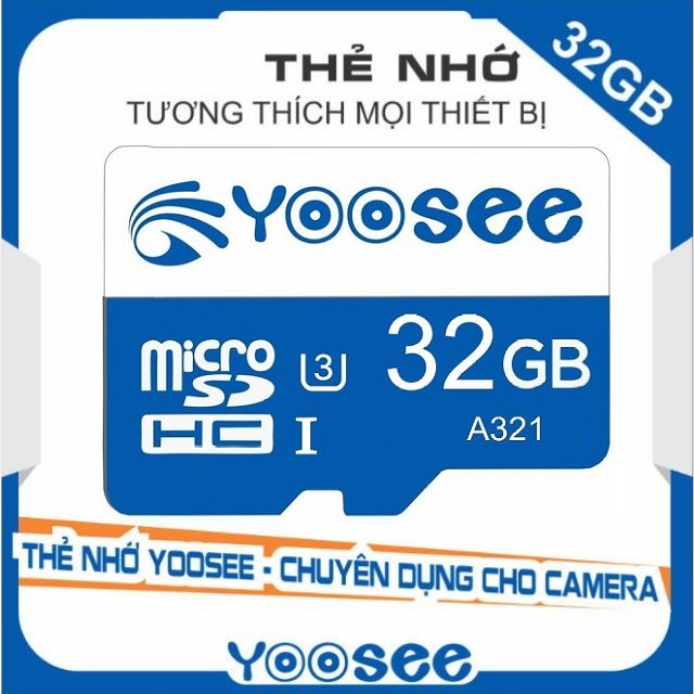 Thẻ nhớ microSDHC Yoosee Extreme Plus 32GB UHS-I U3 4K R90MB/s W40MB/s (Trắng xanh) - chuyên camera