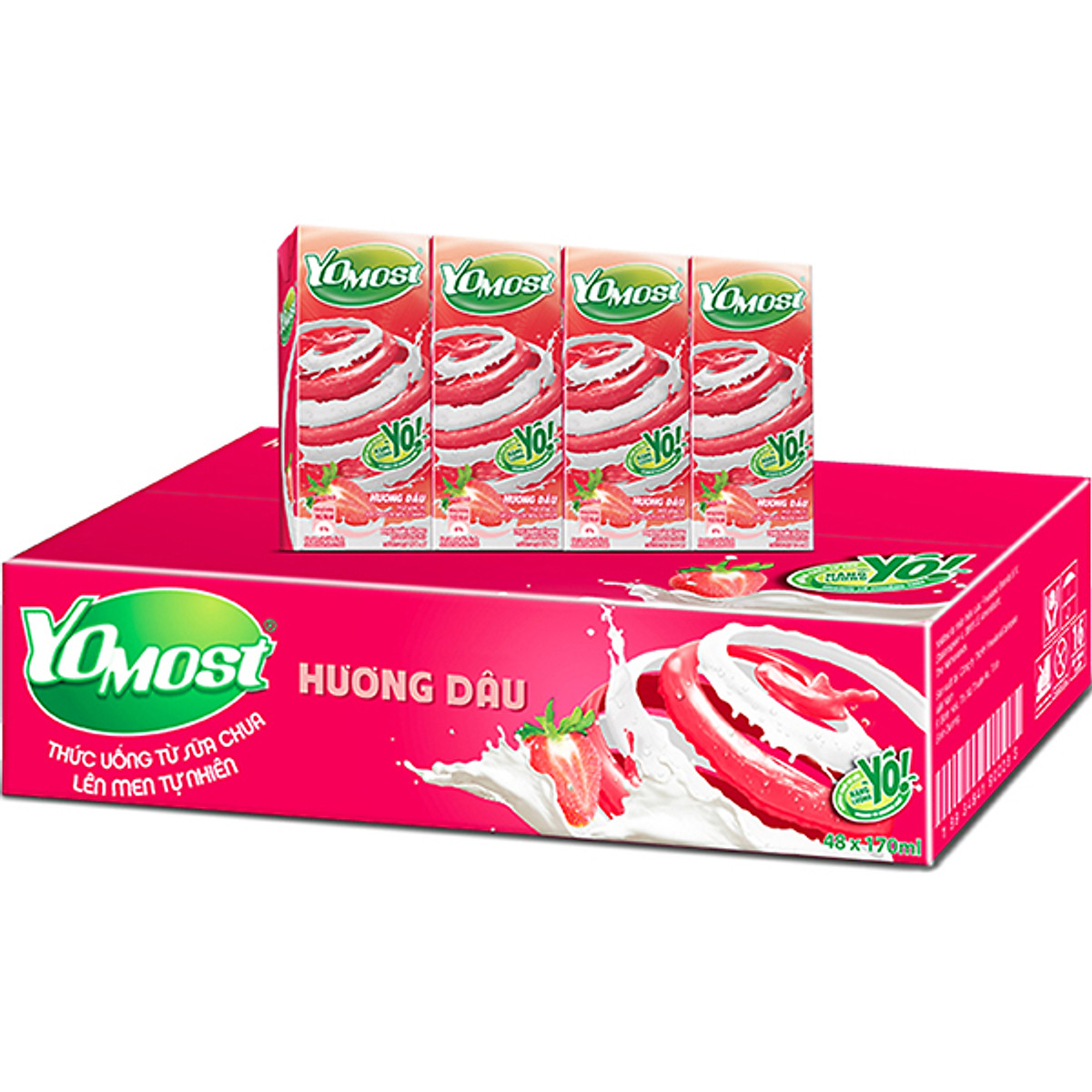 1/2 thùng 24 hộp sữa chua lên men tự nhiên yomost vị tự chọn