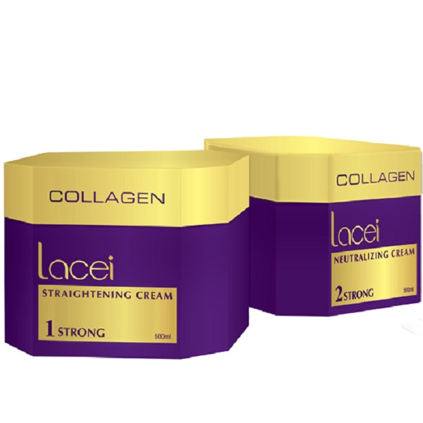 Bộ thuốc duỗi thẳng tóc không cần kẹp nhiệt collagen lacei 500ml x 2