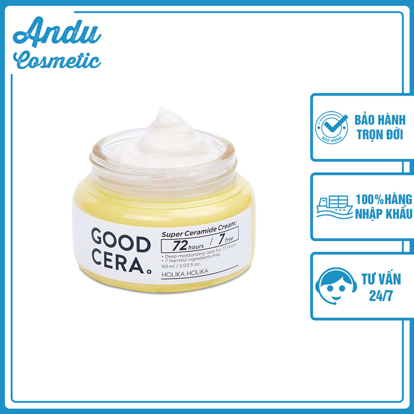 [FREESHIP] Kem Dưỡng Ẩm Da Mặt Holika Holika Good Cera Super Ceramide Cream 60ml, Thích Hợp Mọi Loại Da, Đặc Biệt Phù Hợp Với Da Khô,Dưỡng Ẩm Vượt Trội AD20 - Andu Comestic
