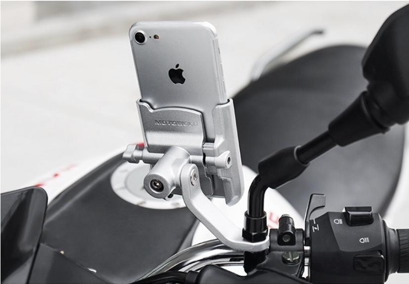 Giá đỡ điện thoại kẹp xe máy Motowolf 2809B ( Đen,xám) , kẹp điện thoại trên xe máy chắc chắn, chống rung, chống giật, Phụ kiện đồ phượt giá rẻ