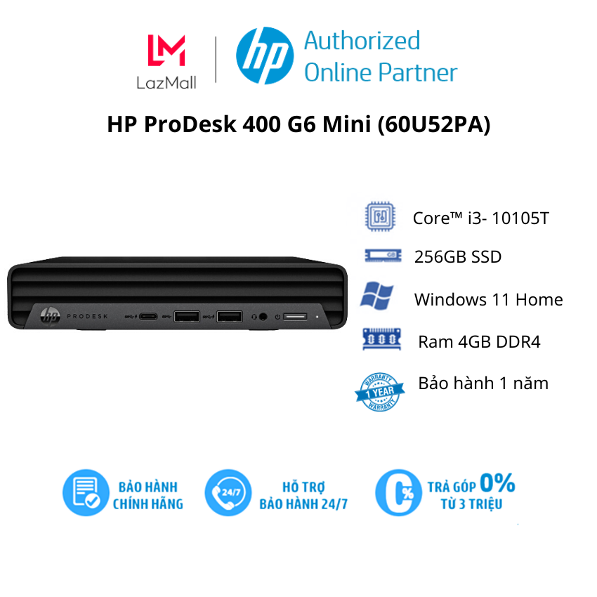 Máy tính để bàn mini pc hp prodesk 400 g6 mini
