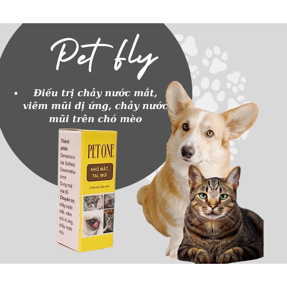 Lọ nhỏ mắt, mũi, tai. Dùng cho thú cưng chảy nước mắt, viêm mũi dị ứng, chảy nước mũi trên chó mèo