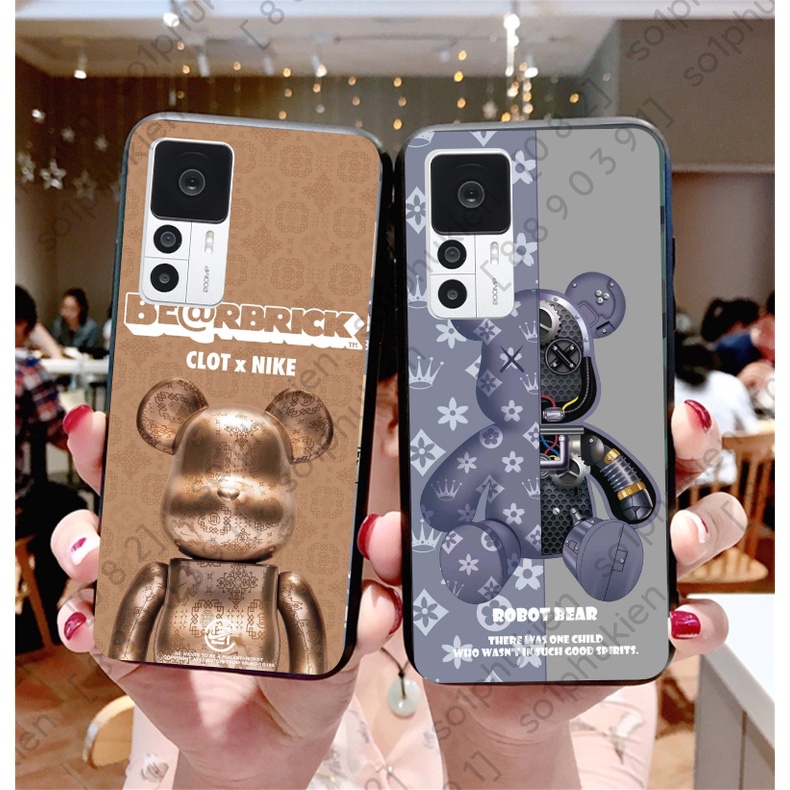 Ốp lưng xiaomi 12t / 12t pro / k50 ultra mặt lưng ép kính in hình gấu đẹp