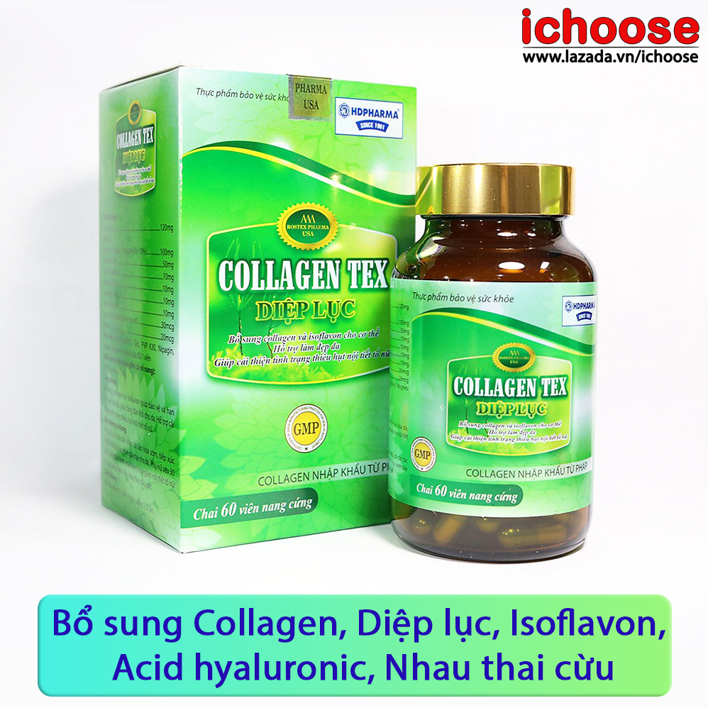 [HCM]Diệp lục Collagen Tex làm đẹp da ngăn ngừa lão hóa và giảm nếp nhăn