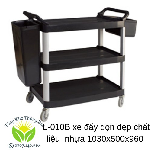 Xe dọn đồ thức ăn đa năng, xe đẩy thu dọn thức ăn bằng nhựa, xe đẩy dọn bàn , xe đẩy phục vụ nhà hàng