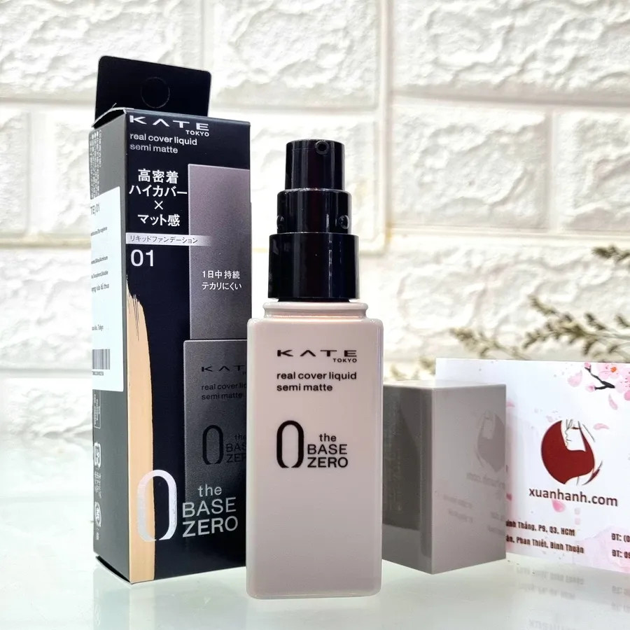 Kem nền Kanebo Kate The Base Zero Powdery che phủ tốt, lì mịn, kiềm dầu.