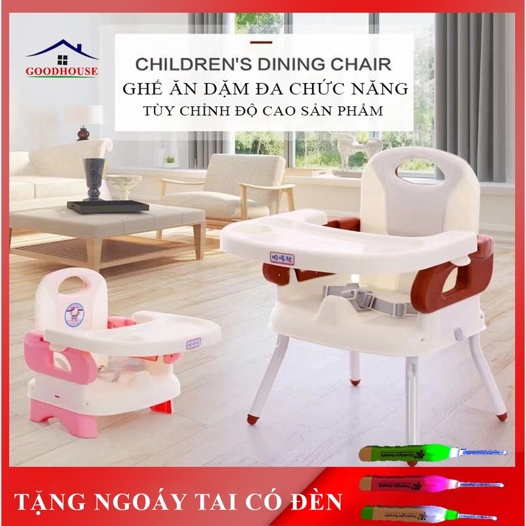 Ghế ăn dặm gấp gọn ghế ăn dặm kèm chân sắt mặt ghế có các hốc để thức ăn tiện lợi an toàn cho bé