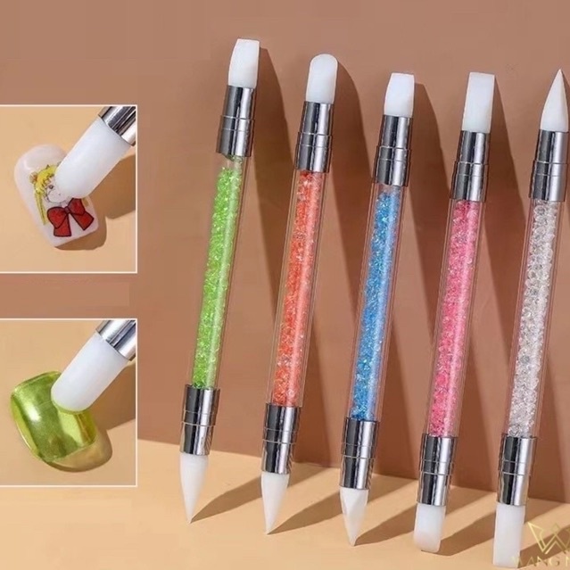 Set 5 cọ bút silicon 2 đầu nặn hoa khô miết sticker đa năng