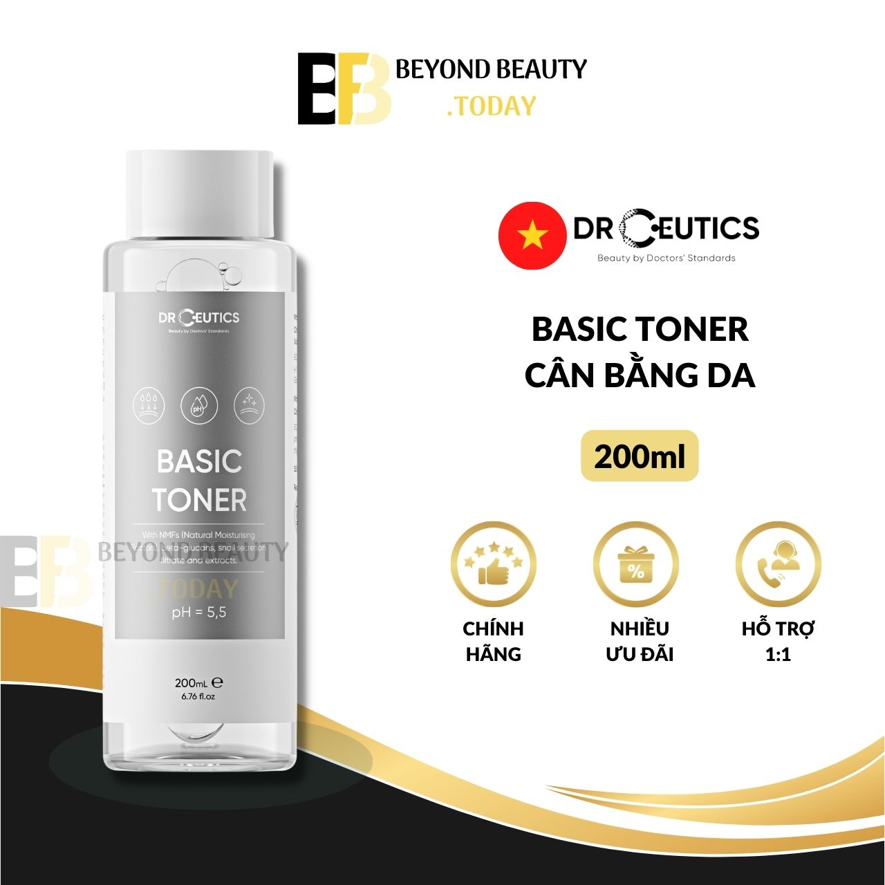 Dung dịch cân bằng da basic toner drceutics - cấp ẩm, cân bằng ph cho da dầu mụn | beyond beauty