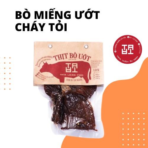 Thịt bò khô ướt tỏi - bò miếng ướt tỏi tata food loại đặc biệt gói 100g