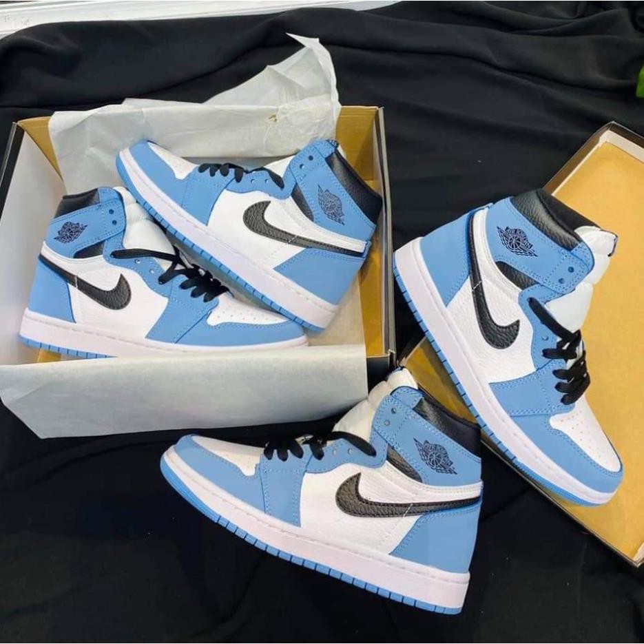 Giày thể thao air Jordan Xanh Dương cổ cao , giày jd xanh cao cổ nam nữ full box bill