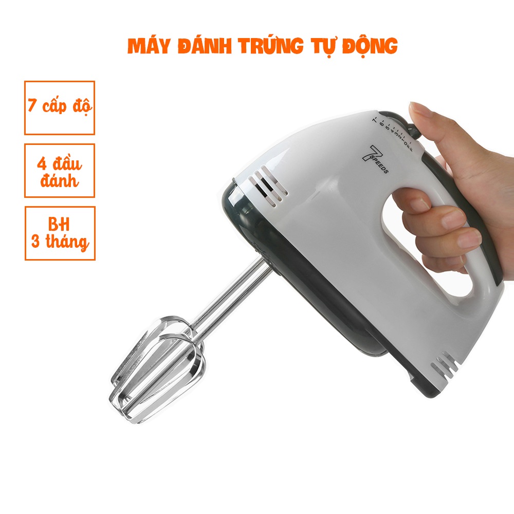Máy đánh trứng, máy trộn bột - máy đánh trứng mini - công suất 180w, 7 cấp độ | bh 3 tháng - mianz mart