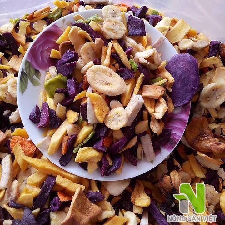 500G HOA QUẢ SẤY VỤN THẬP CẨM ĐỦ VỤN GIÒN TAN