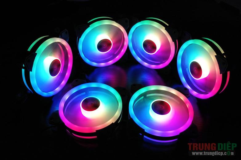 Combo 6 fan led RGB Coolmoon và 1 bộ hub kèm điều khiển Coolmoon