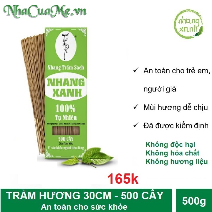   HCM Nhang trầm sạch Nhang Xanh không hoá chất an toàn cho sức khỏe 30cm 40cm 