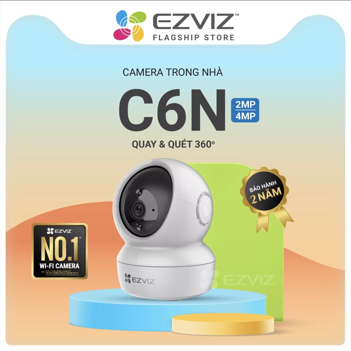Camera EZVIZ C6N 1080P CHÍNH HÃNG BH24 tháng trong nhà Wireless không dây hồng ngoại