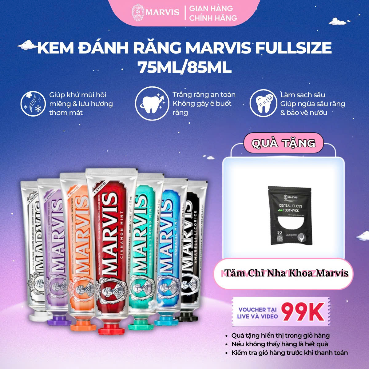  Kem Đánh Răng MARVIS Ginger Mint 85ML 