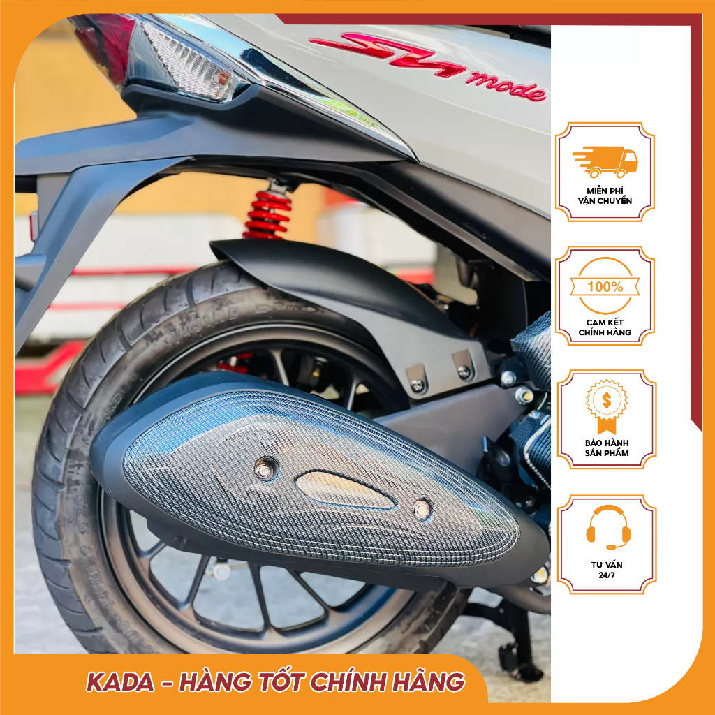 Ốp bô shmode cacbon và xi bảo vệ xe honda shmode 2020 2021 2022 2023 – chống trầy xước, bỏng bô chính hãng artistar