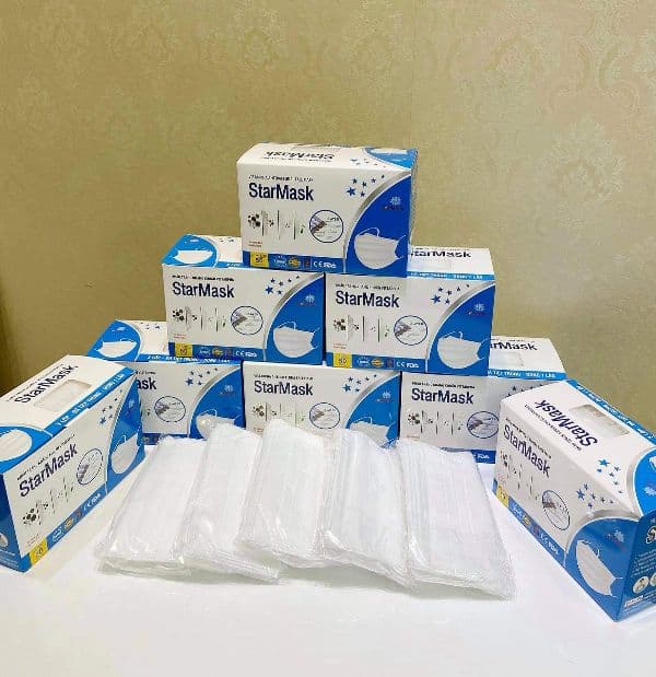 1 hộp 50 chiếc khẩu trang Y Tế STARMASK mầu Trắng,hàng giấy Nano bạc kháng khuẩn,cao cấp xuất khẩu