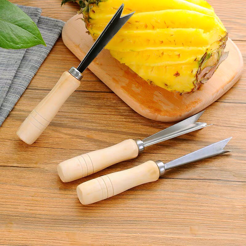 Dụng cụ gắp mắt dứa siêu tốc chuôi gỗ gắp mắt trái thơm dễ dàng