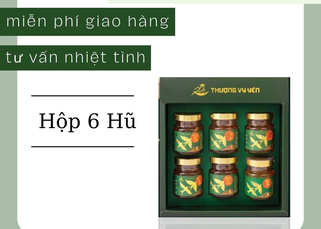 Yến Chưng Sẵn CICI THƯỢNG ĐỈNH YẾN Nhân Sâm, Đông Trùng Hạ Thảo Tăng Cường Miễn Dịch Hộp 6 Hũ x 70ml