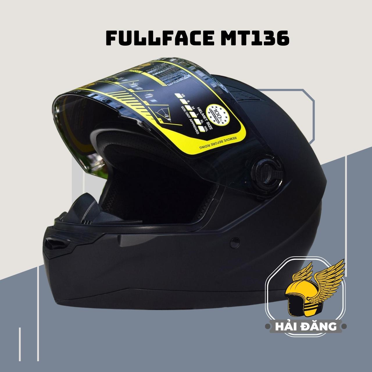 Mũ bảo hiểm Fullface Asia MT136 SIZE XL 57-59 CM - Nón bảo hiểm trùm đầu -  Mũ fullface Asia mt136