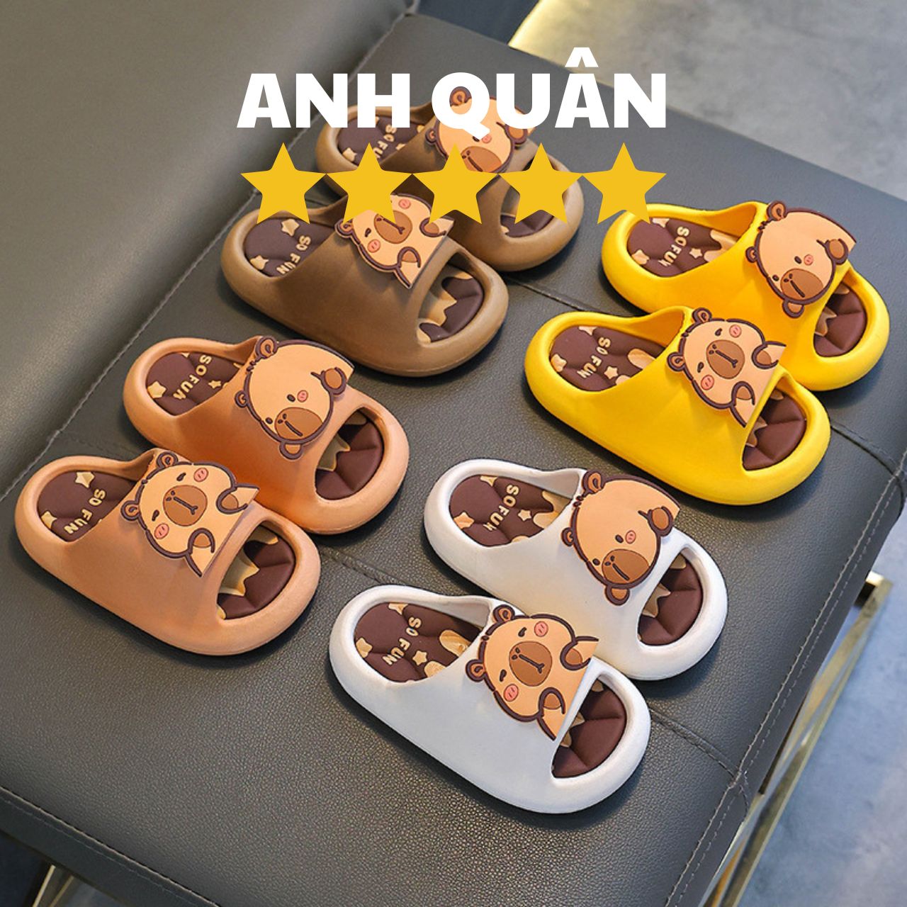  Dép cho bé họa tiết capybara siêu đáng yêu dép chất nhẹ chống trơn trượt   2131 gấu capy  