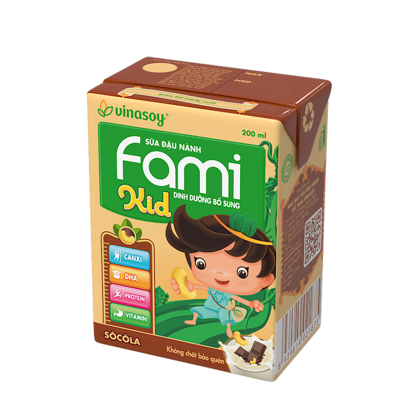 Thùng sữa đậu nành Fami Kid (36 hộp x 200ml)