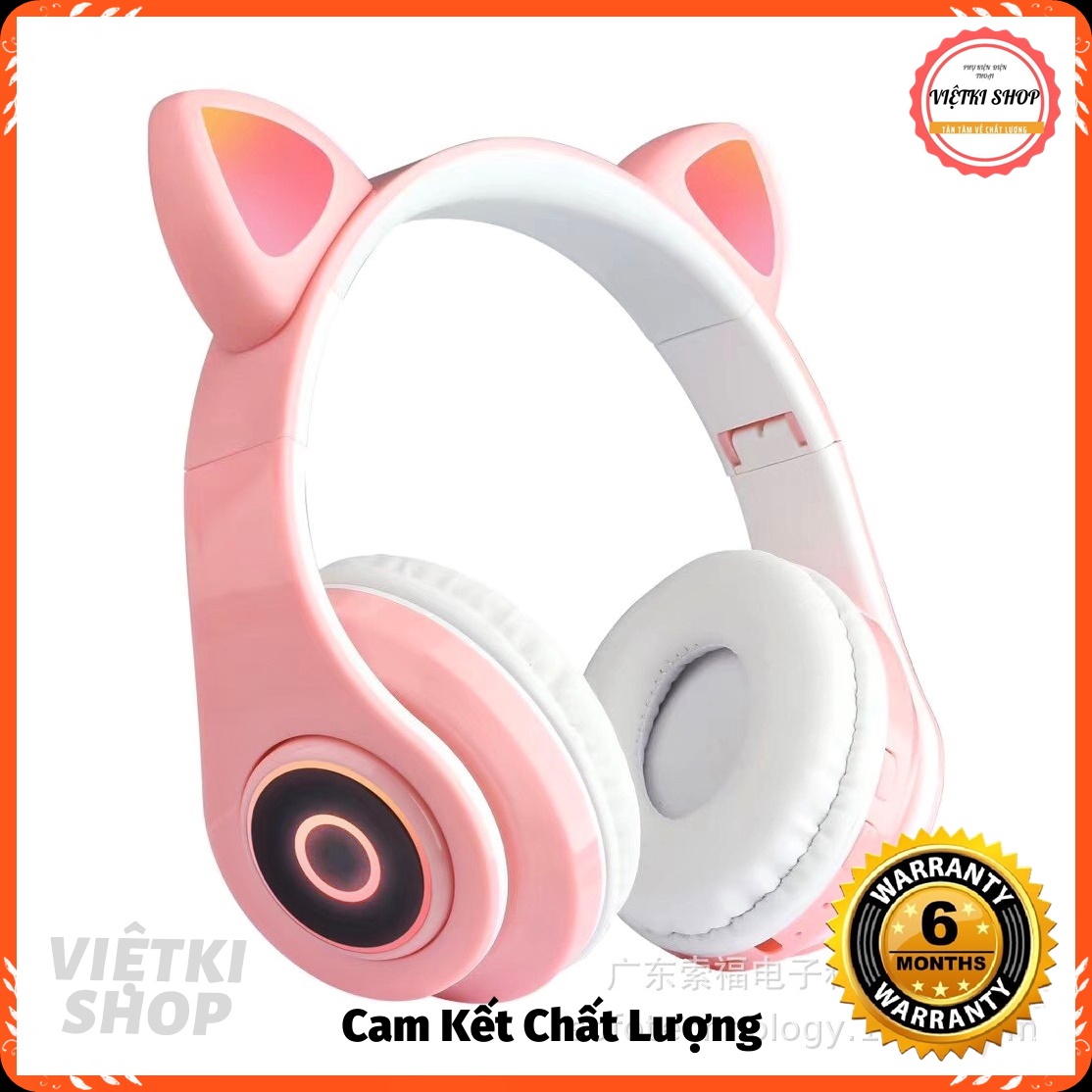 Tai Nghe Mèo Kết Nối Bluetooth Dễ Thương Dành Cho Các Bạn Gái