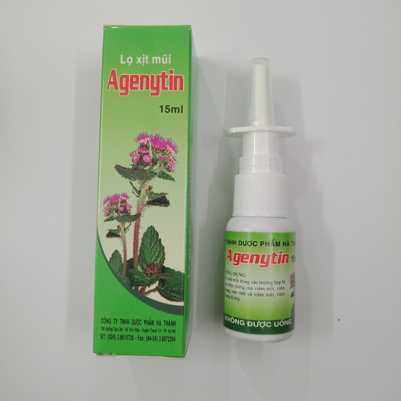 Lọ xịt mũi Augenytin chứa chiết xuất hoa ngũ sắc làm sạch mũi trong các trường hợp viêm mũi, viêm xoang( lọ 15ml)