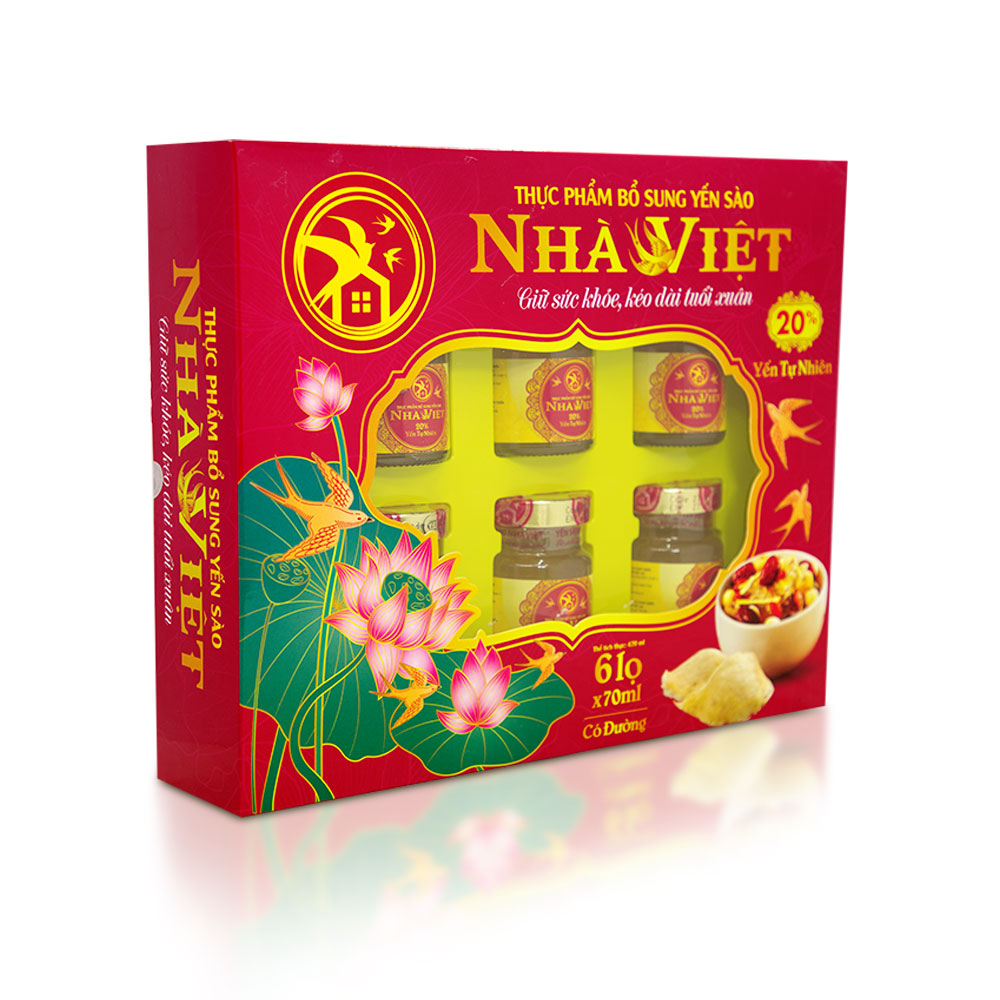 Hộp Yến Sào Nhà Việt 20% (6 lọ x 70 ml) - Đông Trùng Hạ Thảo