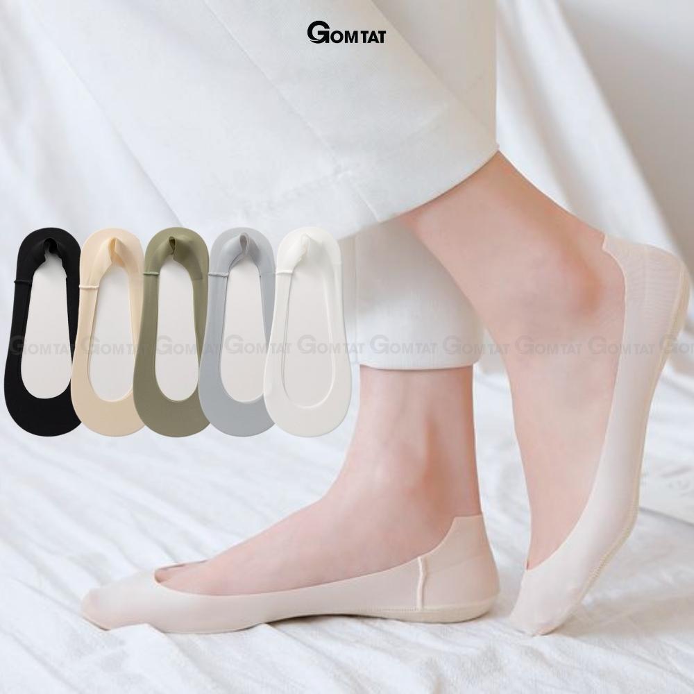  Tất nữ đi giày búp bê GOMTAT chống tuột gót chất liệu cotton mềm mại thoáng khí khử mùi hôi - PO-BUPBE-LUA-3009-1DOI 