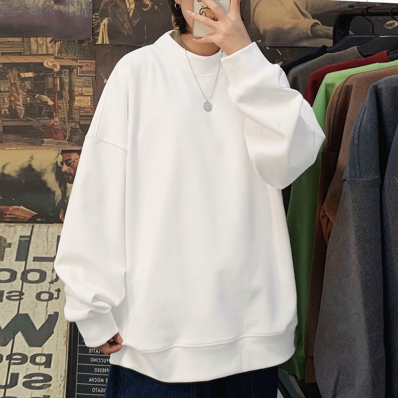 Áo cổ lọ Nam Nữ chất nỉ trơn basic phong cách hàn quốc form nam nữ dưới 65kg-ĐT