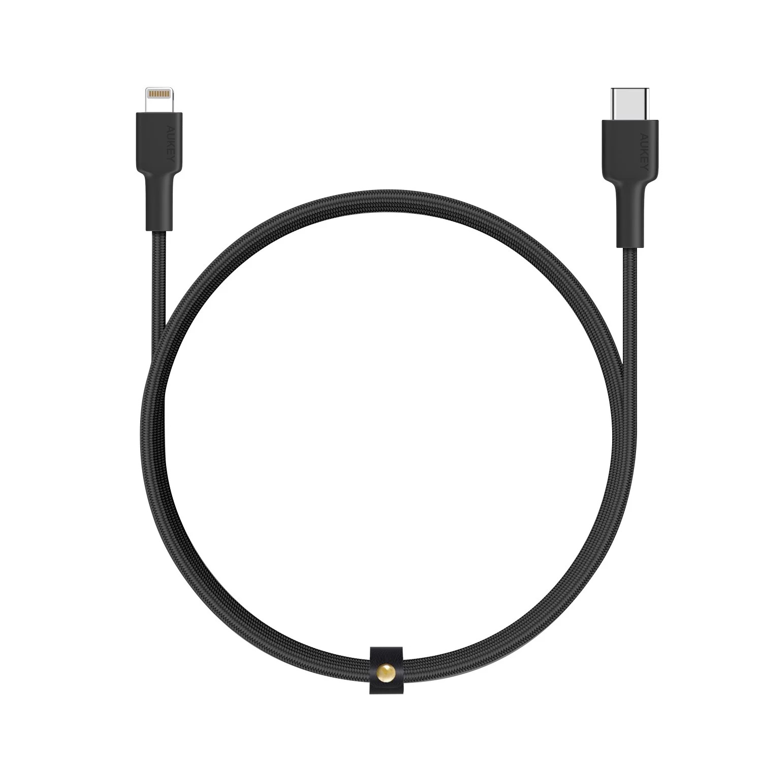 Cáp usb-c ra lightning aukey cb-cl1 chuẩn mfi bọc nylon 2 lớp 1,2m