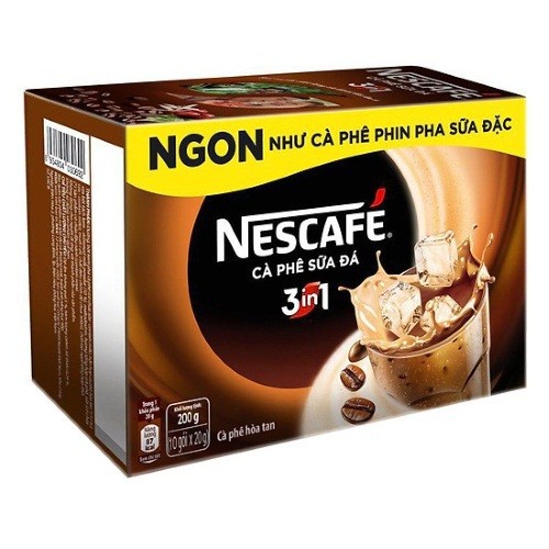 Cà phê hòa tan nescafe cà phê sữa đá 3in1 hộp 200g