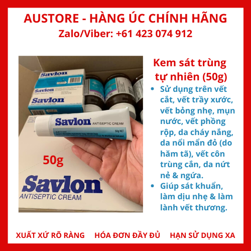 [Bill Úc] Savlon Antiseptic Cream Natural Healing 50g - Kem sát trùng tự nhiên Savlon được ưa chuộng #1 tại Úc
