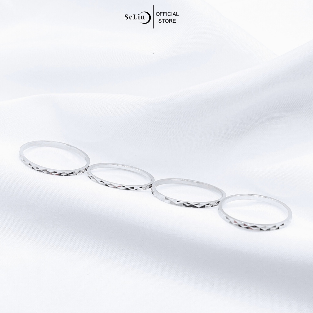 Nhẫn bạc nữ 925 trơn đơn giản cá tính selin jewelry