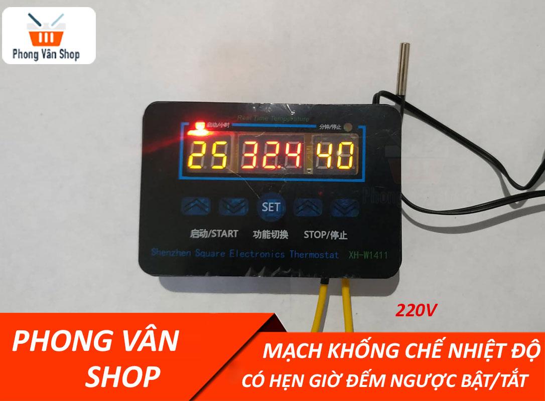 Mạch khống chế nhiệt độ xh-w1411 12v-220v - có hẹn giờ