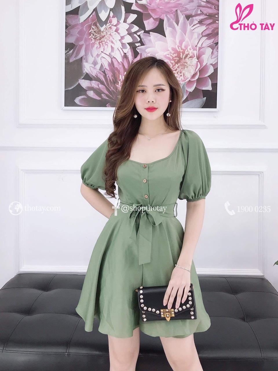 Sét jum đùi Nữ nút cột eo Cao Cấp