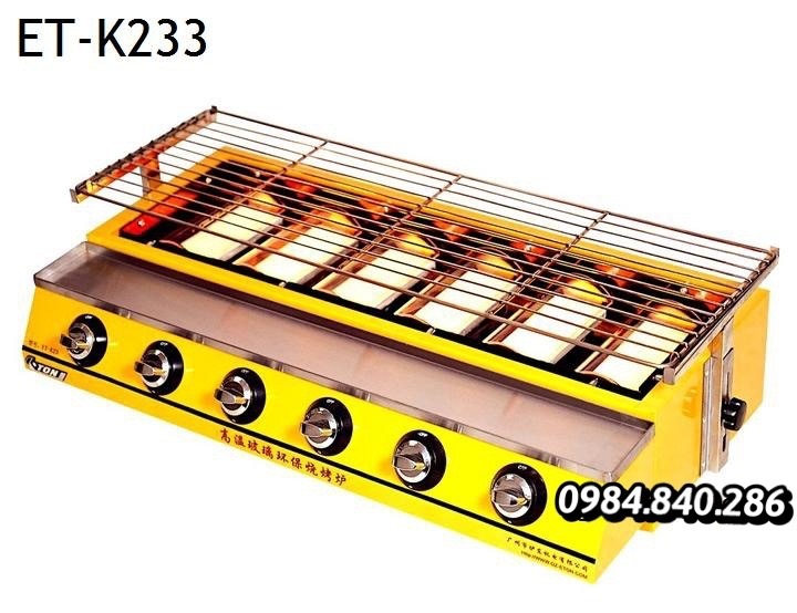 Bếp nướng gas 6 đầu đốt, Bếp nướng BBQ bằng ga 6 họng ET-K233