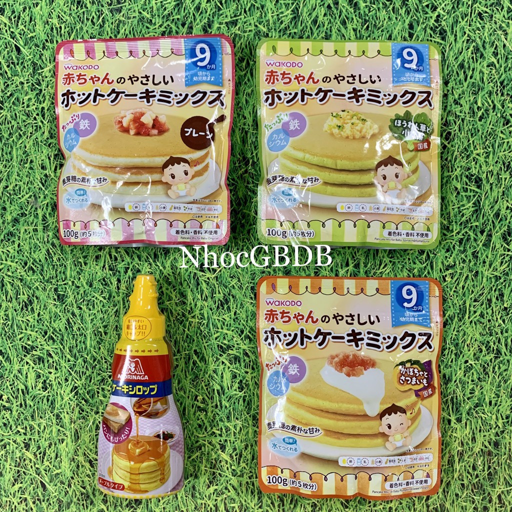 Bột làm bánh Pancake Wakodo 9m+ 100gr Nhật Bản - Vị bí đỏ khoai lang
