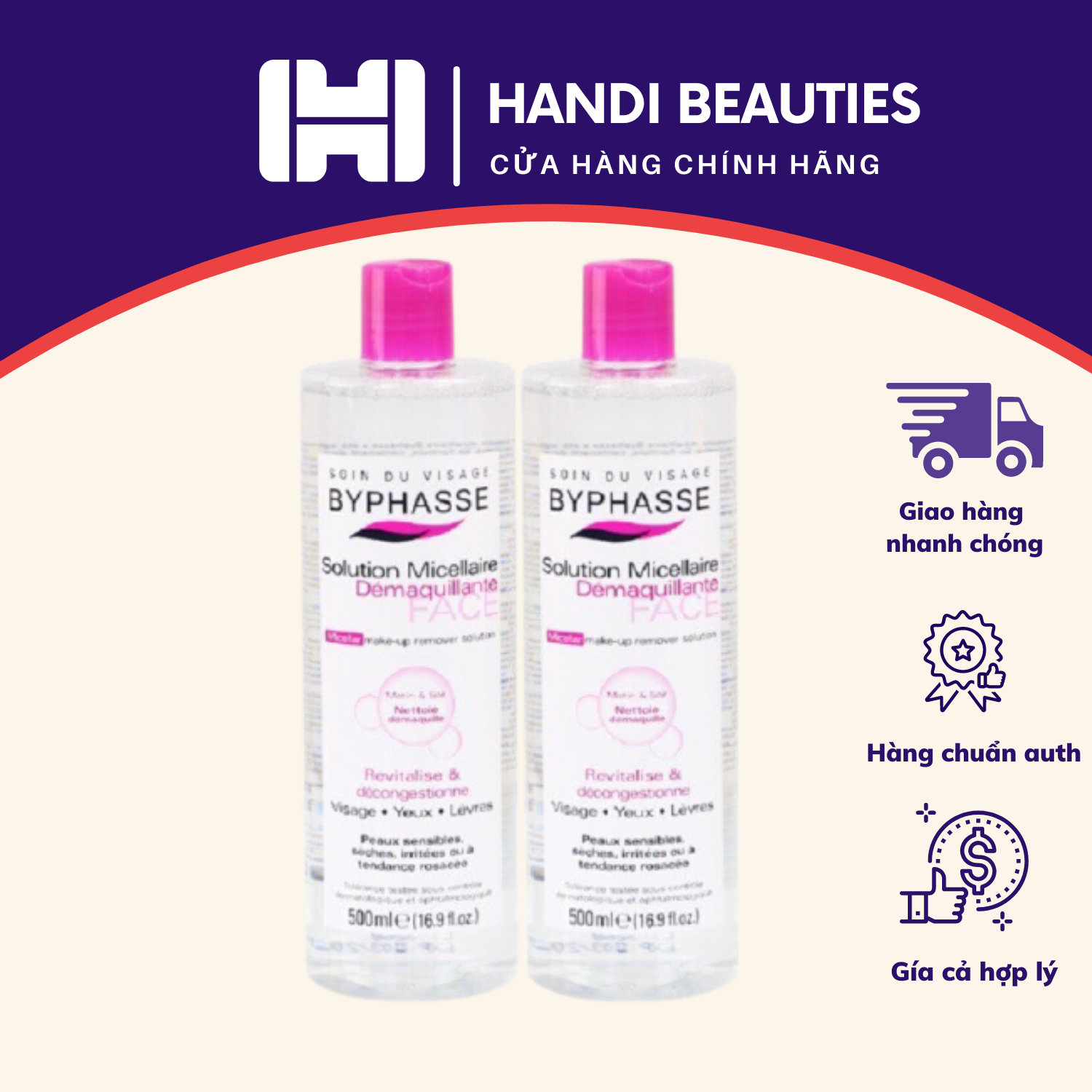 Nước Tẩy Trang Byphasse 500ml - Nuoc tay trang Byphase 500ml