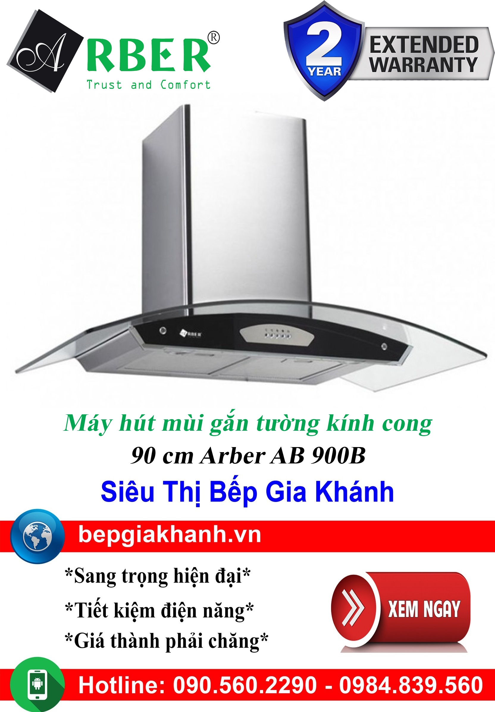 [HCM]Máy hút mùi kính cong 90cm Arber AB 900B, máy hút mùi nhà bếp, máy hút mùi bếp, máy hút mùi kính cong, máy hút mùi canzy, máy hút mùi mini, máy hút mùi âm trần, máy hút mùi electrolux, may hut mui