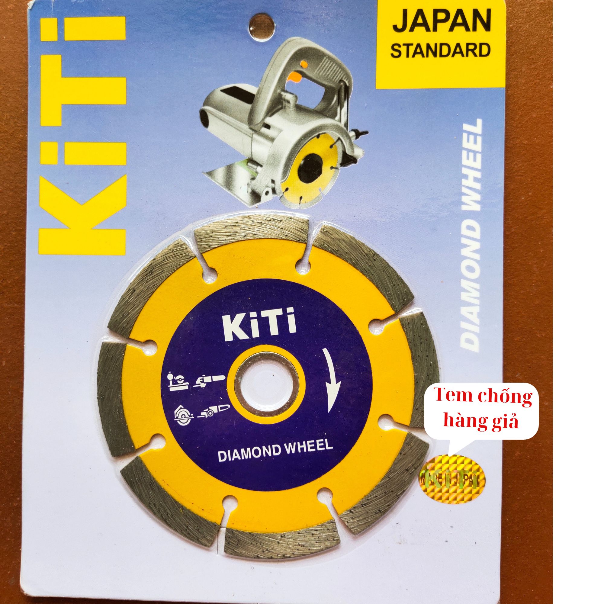 Lưỡi cắt gạch - Lưỡi cắt đá 105mm Hiệu KiTi sơn vàng