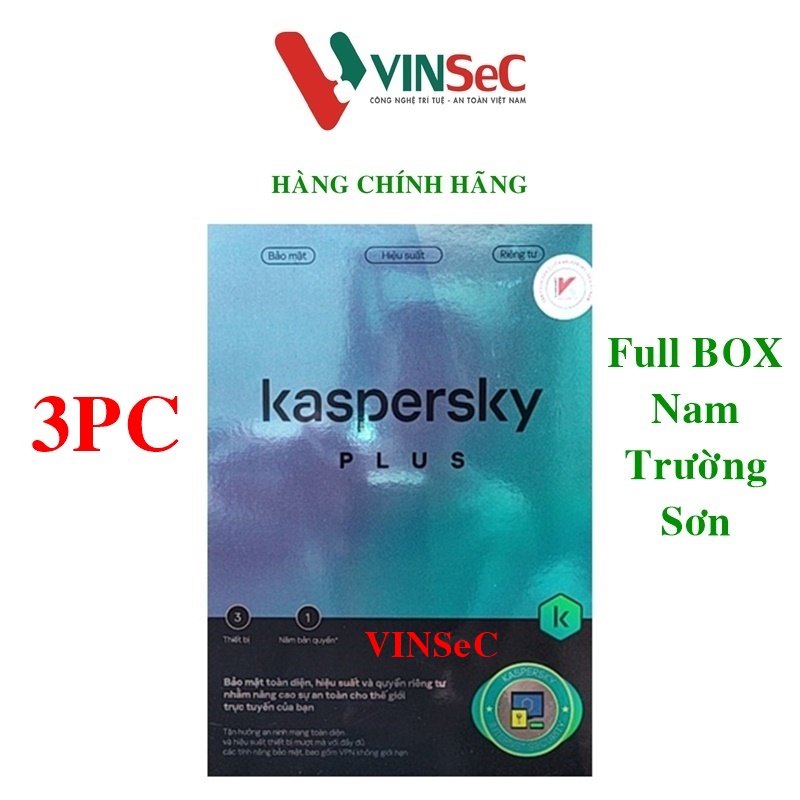 Phần mềm diệt virus kaspersky plus 3 thiết bị/năm - box nam trường sơn